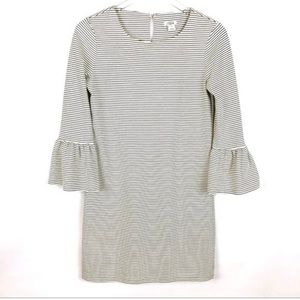 J‎ Crew White & Black Striped Mini Shift Dress Sz M